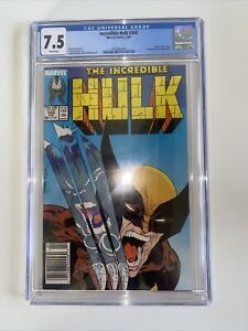 Incredible Hulk #340 CGC 7.5 NEWSTAND Marvel Comics 1988 WHITE Pages Wolverine