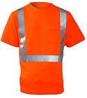 Class II Hi-Viz Safety Shirt, Short Sleeves, Orange, M -S75029.MD