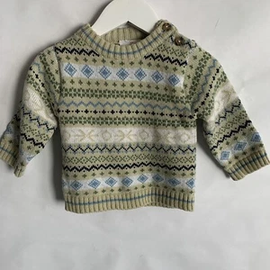 Vintage B.T. Kids Cable Knit Sweater Boys Size 3/6 Months Pull Over Multicolor - Picture 1 of 4