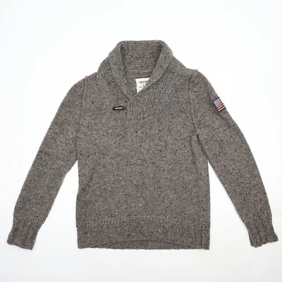 Suéter True Religion Para Hombre Mediano Lana Nylon Tejido Palanca Chal Cuello Moteado Foto 1 de 4