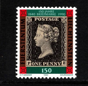OPC 1990 Liechtenstein Penny Black Stamp on Stamp Sc#926 MNH 49786a - Picture 1 of 1
