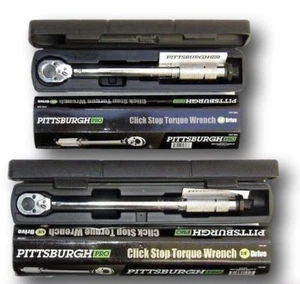 Set of 2 1/4 and 3/8 Drive Click Type Torque Wrench Snap Socket - Bild 1 von 5