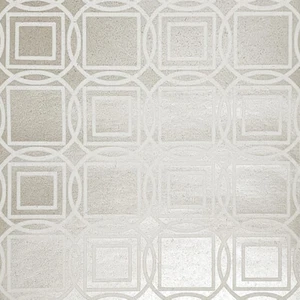 Brass cream metallic white trellis square circle lines natural cork wallpaper 3D - Picture 1 of 11