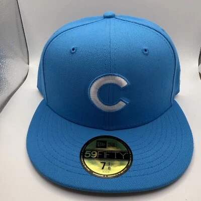 New Era 59Fifty Chicago Cubs Baby Blue Spring Collection Hat Size 7 1/8 New - Image 1 of 4