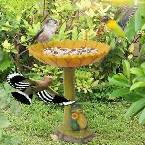 đŸ”¥Garden Bird Bath Statue Home Yard Birdfeeder Cartoon Sculpture Decoration Pr - Picture 1 of 15