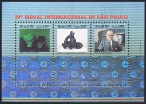 Brazil 2210 ac sheet, MNH. Mi Bl.80. Sao Paulo, 20th Art biennial, 1988.Hologram - Picture 1 of 1