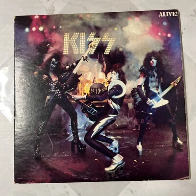KISS Alive Japan No obi lyric insert 1975 VG+ - Image 1 of 4