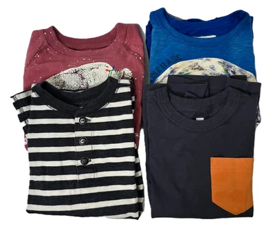 Camisas 4 piezas J Crew Crewcuts Camiseta 4 5 Niño Manga Larga Estilo BRILLO Regreso a la Escuela Foto 1 de 4