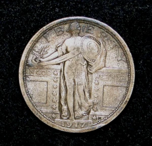 1917 TYI STANDING LIBERTY QUARTER OLD US TYPE COIN - Picture 1 of 2