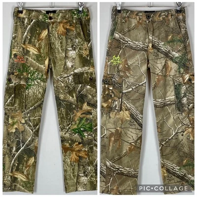 Lot Of 2 Realtree Camo Pants Youth Sz 10/12 Adjust Waist Cargo Hunting Outdoor - Image 1 of 4