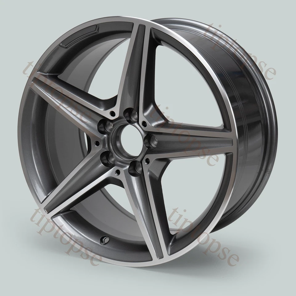 18 x 8.5 Inch Machined Gray Wheel Rim For Mercedes-Benz CLS350 450 550 E500 C300 - Image 1 of 4