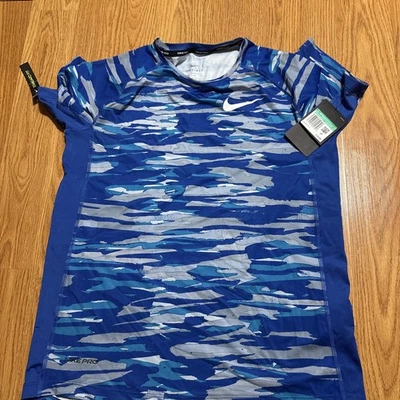 Nike Pro Dri-fit Shirt Youth Boys XLarge Blue Gray Standard Fit Athletic - Image 1 of 4