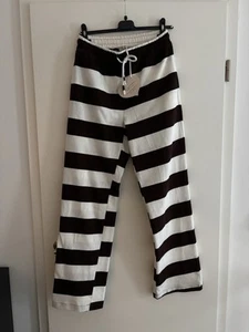 Esvivid Joggpants Hose Sweat Braun Weiß Gestreift S Neu - Bild 1 von 5