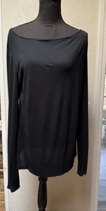 RLX RALPH LAUREN Damen schwarzes tailliertes Langarm Off Shoulder T-Shirt, Gr. L - Bild 1 von 8