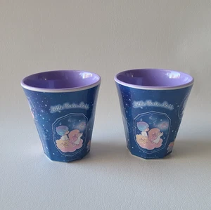 Sanrio Little Twin Stars Kiki Lala Taza Azul Juego de 2 Melamina Nueva 8 OZ - Imagen 1 de 18