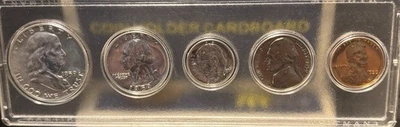 1959 US Mint Proof Set 90% Silver Half Dollar, Quarter Dime - Image 1 of 2