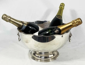 SUPERB LARGE SILVER PLATED CHAMPAGNE WINE COOLER MULTI BOTTLE ICE BUCKET h - Picture 1 of 14