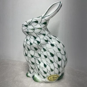 "Estatuilla de conejo Andrea by Sadek Fishnet vintage verde pintada a mano 5,5""" - Imagen 1 de 12