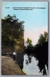 Tarjeta postal J1 Juanita Bluff Scott Cliff Niangua River Hahatonka Missouri MO - Imagen 1 de 3