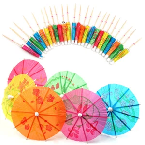 50X Paper Cocktail Parasols Umbrellas Party Wedding Supplies Luau Drink Sti _aa - Imagen 1 de 12