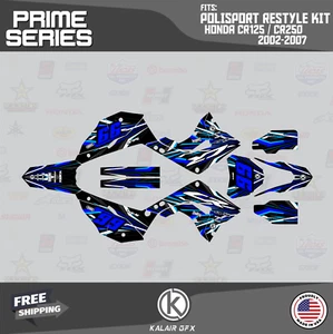 Kit de gráficos para Honda CR125 CR250 2002-2007 POLISPORT Prime Series - azul - Imagen 1 de 6