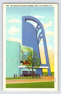 Postcard New York City NY NYC World Fair Electrical Building 1939 Linen Unposted - Picture 1 of 2