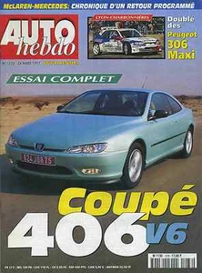 AUTO HEBDO n°1078 27/03/1997 PEUGEOT 406 coupé V6 MAC LAREN MERCEDES - Imagen 1 de 1