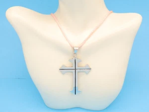 Großer Sterling Silber 2 3/4" Kreuz Anhänger TA85 schwarz antik Attribute 14,9 gr - Bild 1 von 6