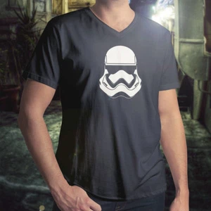 The Force Awakens Stormtrooper Star Wars Mens Women Unisex V-Neck Tee T-Shirt - Picture 1 of 10