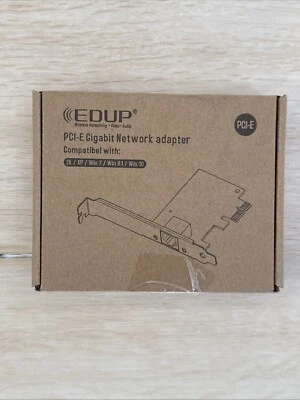 NEW PCI-E Network Adapter Gigabit Compatible 2K/XP/Win 7/Win8.1/Win 10 PCI Expre - Image 1 of 4
