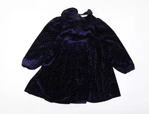 Marks and Spencer Girls Blue Polyester A-Line Size 6-7 Years Collared Zip - Picture 1 of 10