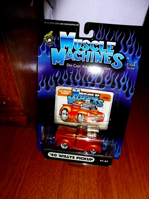 MUSCLE MACHINES DIE CAST  '40 WILLYS PICKUP  1:64 SCALE NEW IN PACKAGE - Image 1 of 4