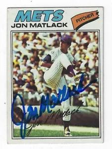 Handsignierte JON MATLACK New York Mets 1977 Topps Karte #440 mit COA - Bild 1 von 1