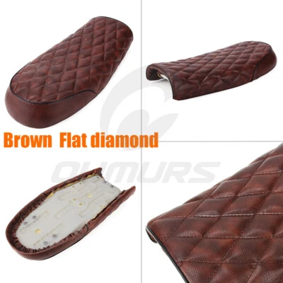 Motorcycle Hump Flat Brat Cafe Racer Saddle Vintage Seat For Honda CB Yamaha XJ - Image 1 of 4