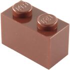Lego Part Reddish Brown Brick 1 x 2 with Bottom Tube  Qty 3 (3004 / 93792)