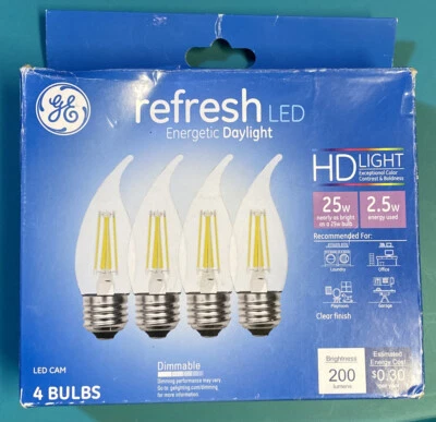 GE 45577 Refresh HD LED (25-Watt Replacement), 200-Lumen Candle Bulb,dimmable - Image 1 of 4
