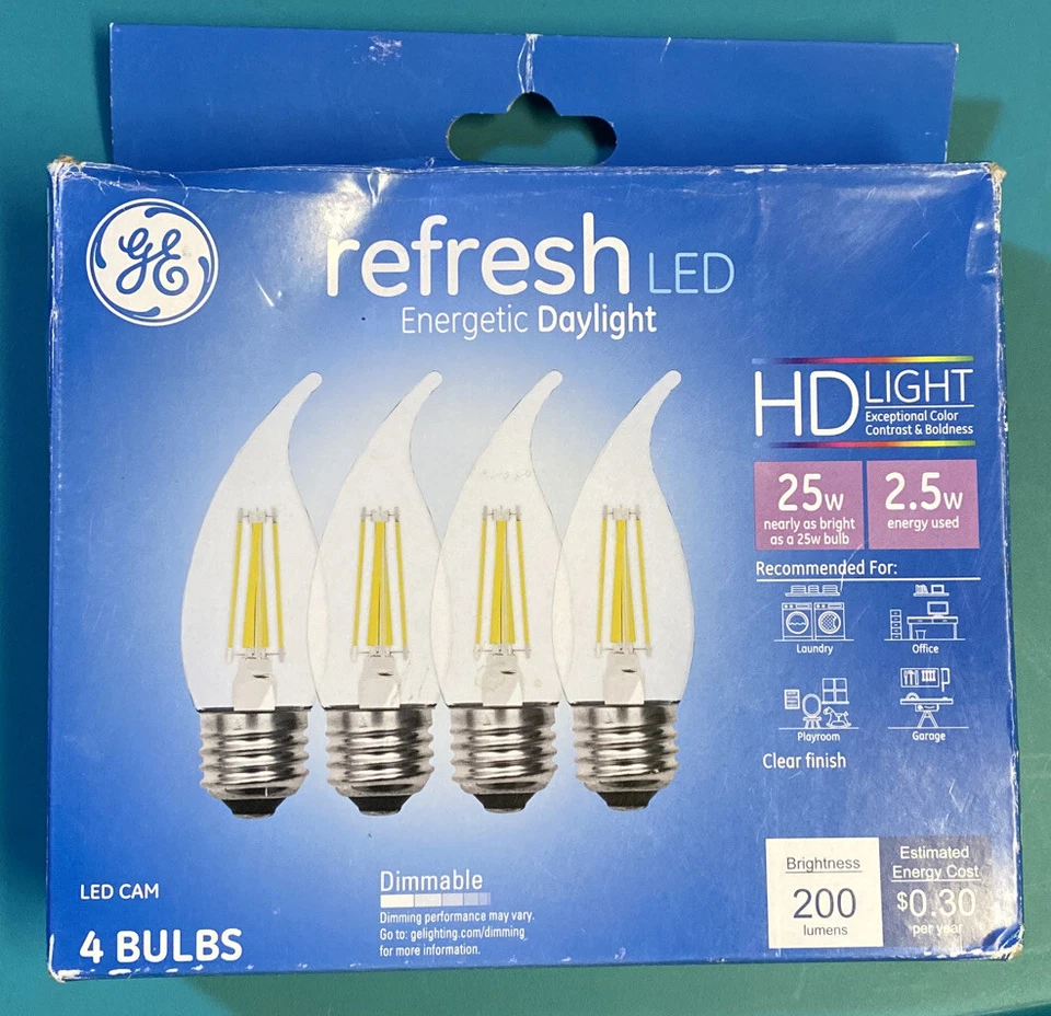 GE 45577 Refresh HD LED (25-Watt Replacement), 200-Lumen Candle Bulb,dimmable - Image 1 of 4