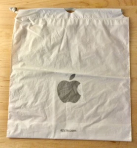 Vintage Apple Logo Plastic Drawstring Shopping Bag - Picture 1 of 2