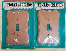 Edmar Creation Vintage Wall Switch Oak Wood NOS MSM