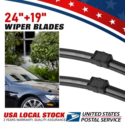 NEW All Weather Front Windshield Wiper Blades 24" 19" For 2009 BMW 335i xDrive — 第 1/4 张图片