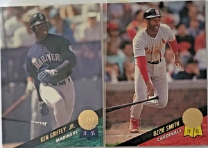 LOT OF (2) 1993 LEAF BASEBALL CARDS-KEN GRIFFEY JR/OZZIE SMITH - Picture 1 of 2