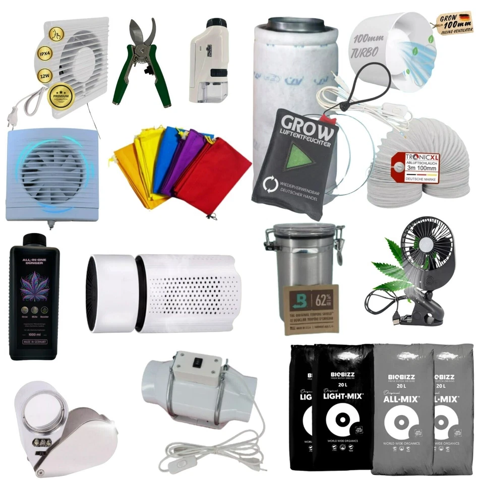 Zubehör für Growbox Anbau Ernte Growzelte Set Komplettset Dünger Erde Lüfter - Bild 1 von 1