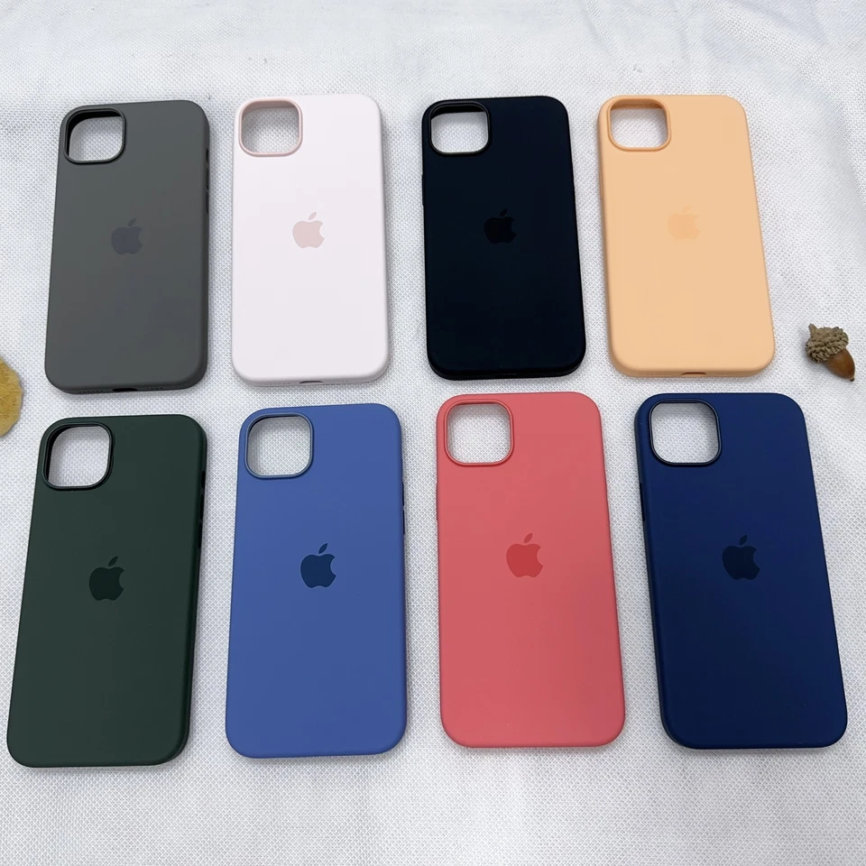 Custodia originale in silicone con MagSafe per iPhone 16 Pro Max 15 Pro 14 13 12 - Imagen 1 de 4