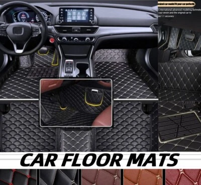 For Cadillac Car Floor Mats All Models PU Leather Liner Luxury Waterproof Carpet Foto 1 de 4