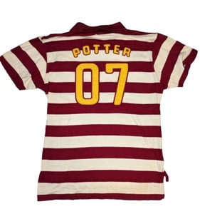 HARRY POTTER RUGBY POLO SHIRT SIZE XL QUIDDITCH JERSEY STRIPED RED WHITE 07 - Picture 1 of 4