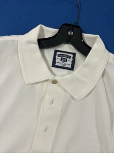VTG Lee Polo Golf Shirt Mens XL Oversized 90s White Pique Knit 100% Cotton - New - Picture 1 of 9