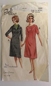 Style 1501 Vintage 60s Sewing Pattern Dress Bust: 38" - Picture 1 of 7