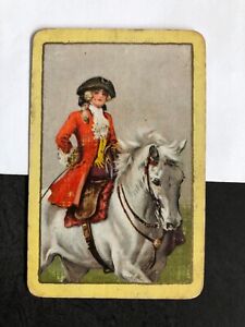 Vintage English Retro Art Swap Playing Card: DIANA Lady Horseback Dressage Horse