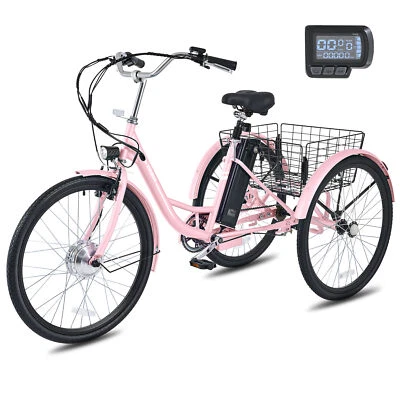 VIRIBUS 24"/26" Electric Tricycle Trike 250W 3-Wheel Adult Bicycle Bike Battery - Image 1 of 4