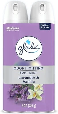 Glade Air Freshener Spray Lavender Vanilla Scent 8oz 2 Pack Odor Eliminator - Image 1 of 4